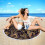 Couverture de plage ronde en microfibre avec pompons 150 cm 2