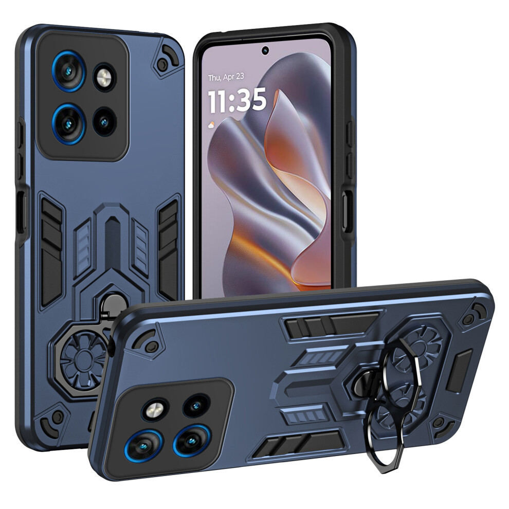 (Navy ) For Motorola Edge 60 Neo 5G / Edge 50 Neo 5G / Moto S50 5G / Thinkphone 25 5G Case Ring Holder Kickstand Pc + Tpu Shockproof Phone Blue 6914295465632