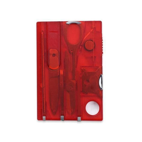 Multi-tool pocket card 12-in-1 red