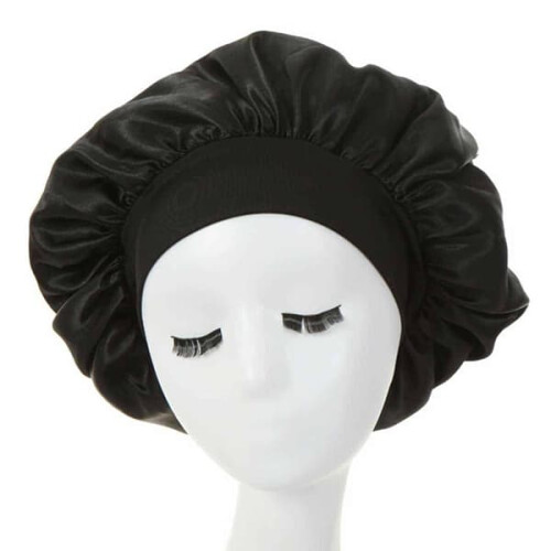Sleep Cap Satin Black One Size