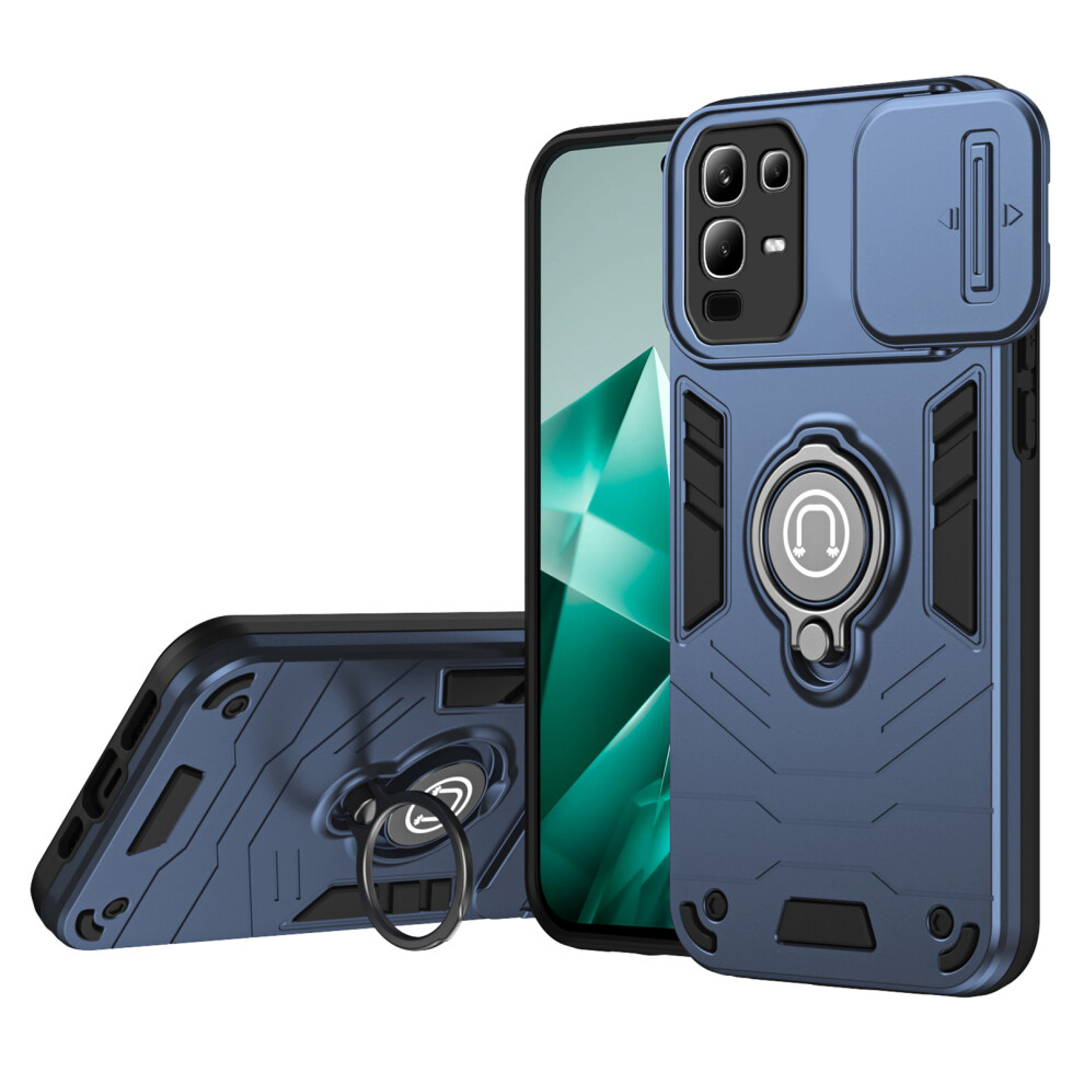 (Blue) For Infinix Note 50X 5G Case Slide Camshield Kickstand Pc + Tpu Phone Cover Blue 6914298856277