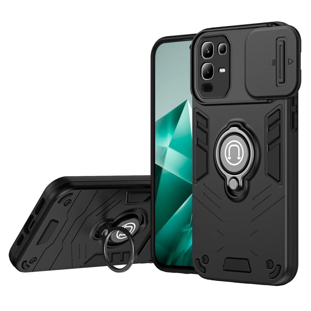 (Black) For Infinix Note 50X 5G Case Slide Camshield Kickstand Pc + Tpu Phone Cover Black 6914294383081