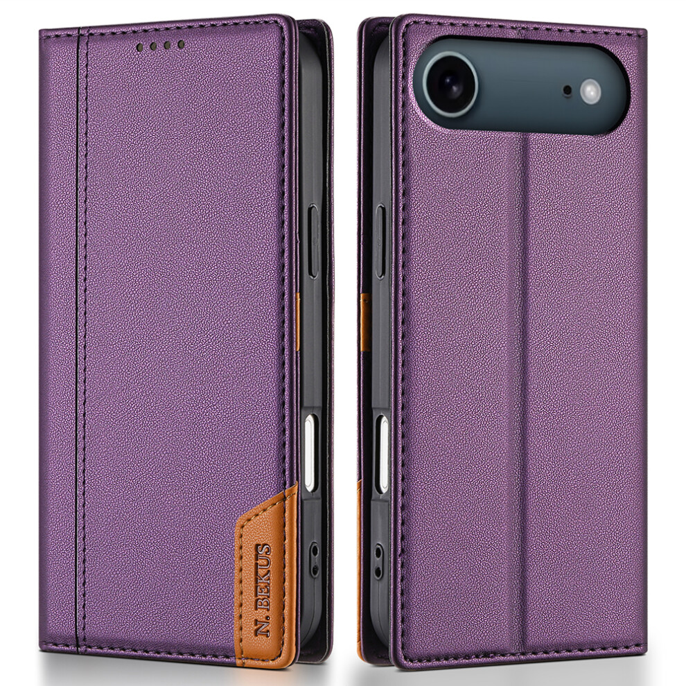 (Purple) N.bekus P3 For Iphone Air Case Rfid Blocking Wallet Stand Pu Leather Flip Phone Cover Purple 6914299944393