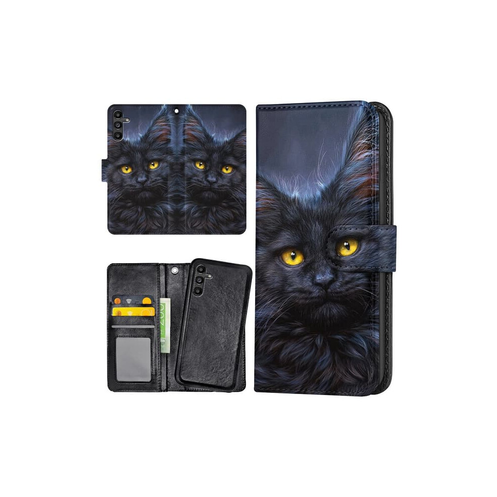 Wallet Case For Samsung Galaxy A13 5G A04s Cat Black 962125192148