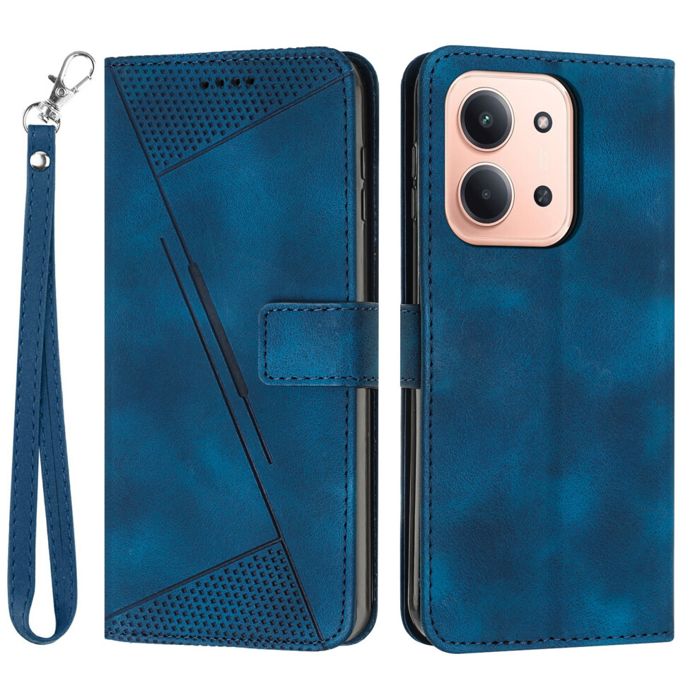 (Blue) For Xiaomi Redmi 15C 4G (Global) (171Mm) / Poco C85 4G (171Mm) Case Handbag Imprinted Triangle Leather Phone Cover Blue 6914295178341