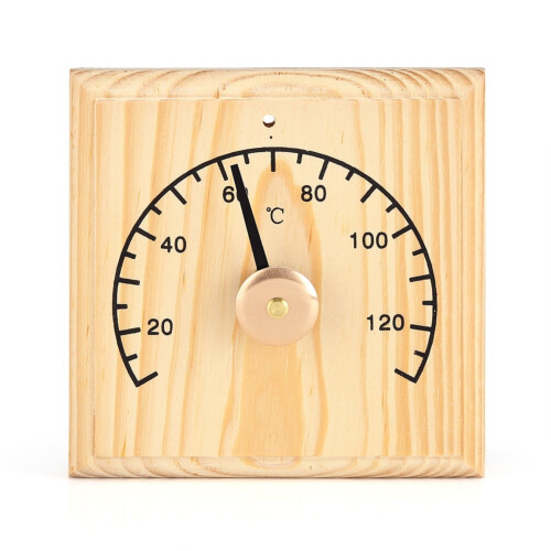 Sauna Thermometer Wooden Wall-Mounted 0–140F 2