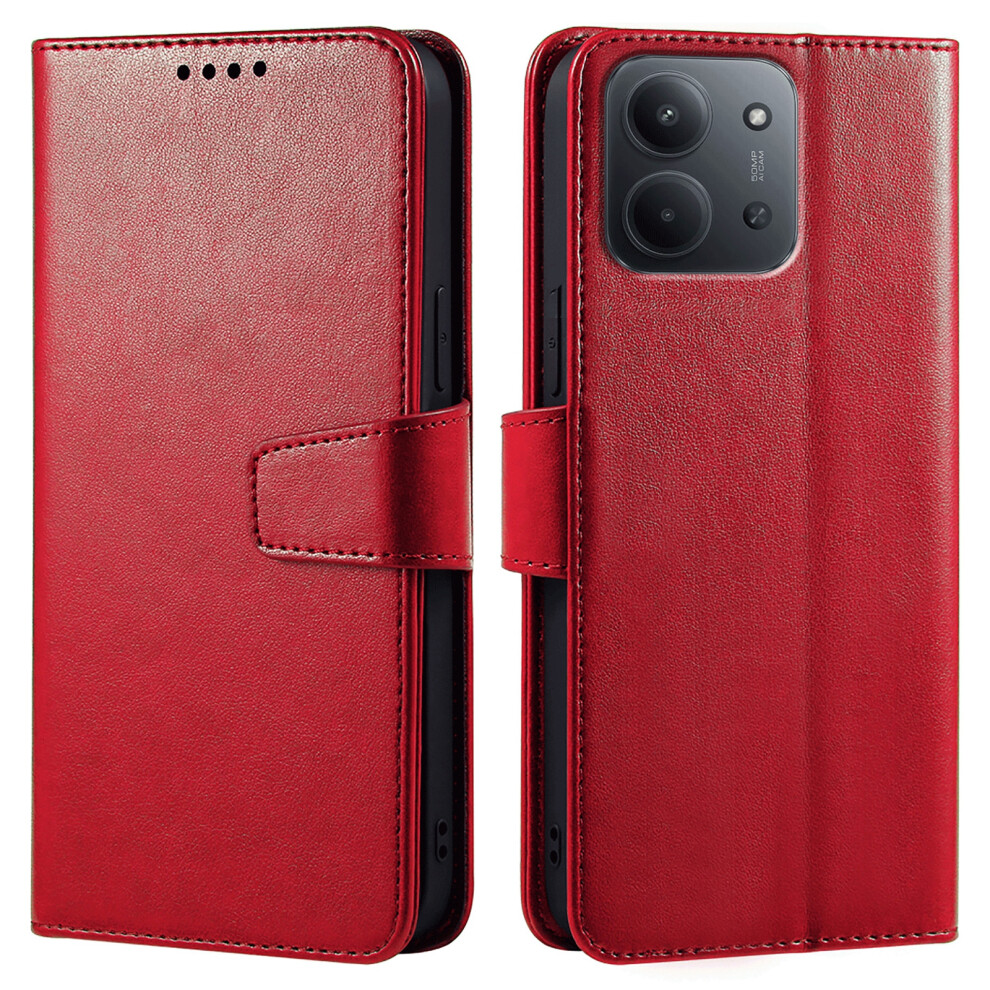(Red) For Xiaomi Mi 15C 4G (Global) (171Mm) / Poco C85 4G (171Mm) Case Stand Card Holder Wallet Leather Phone Cover Red 6914298229705