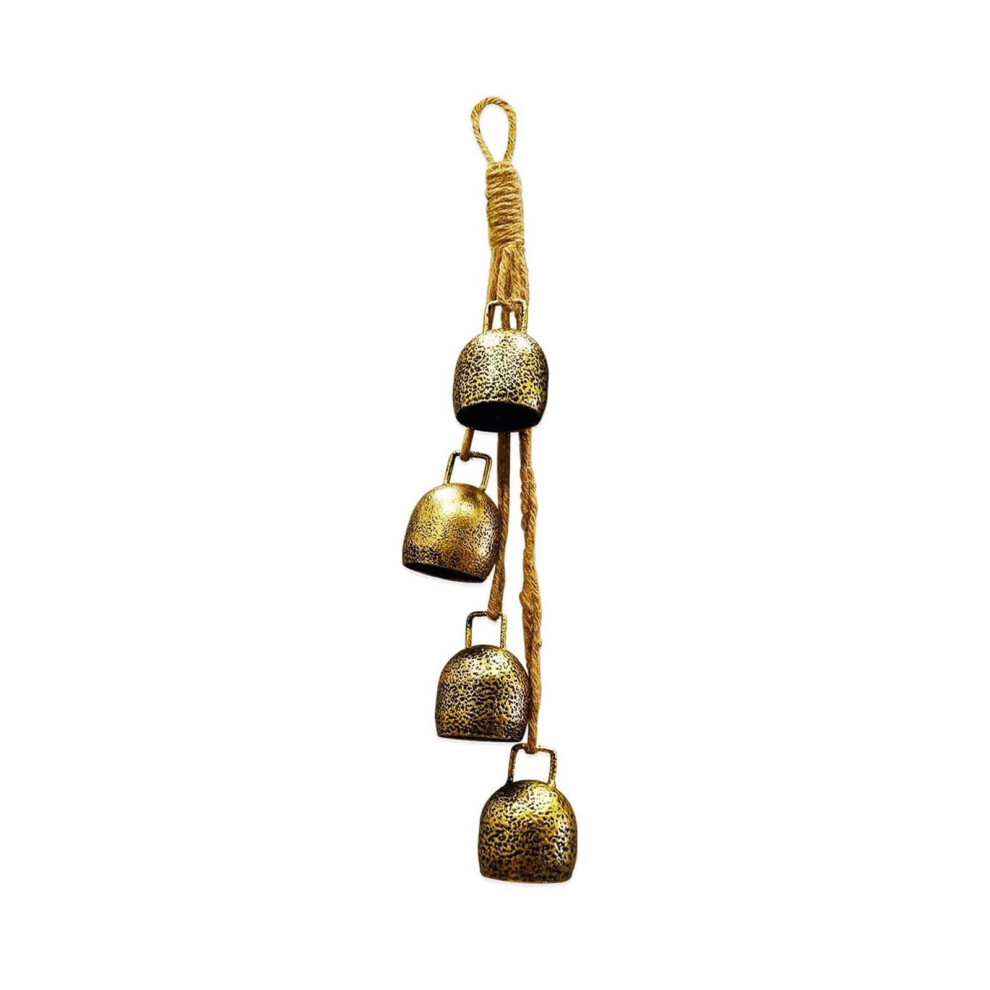 Vintage Rustic Metal Cow Bells Set Of 4 Gold 972745826095