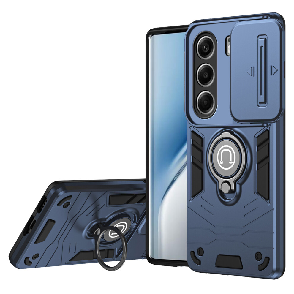 (Blue) For Tecno Camon 40 Pro 4G Case Slide Camshield Kickstand Pc + Tpu Phone Cover Blue 6914296485585