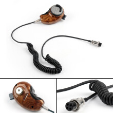 1 unidade de microfone CB com cancelamento de ruído HG-M84W4Pin com acabamento em madeira para Cobra Uniden