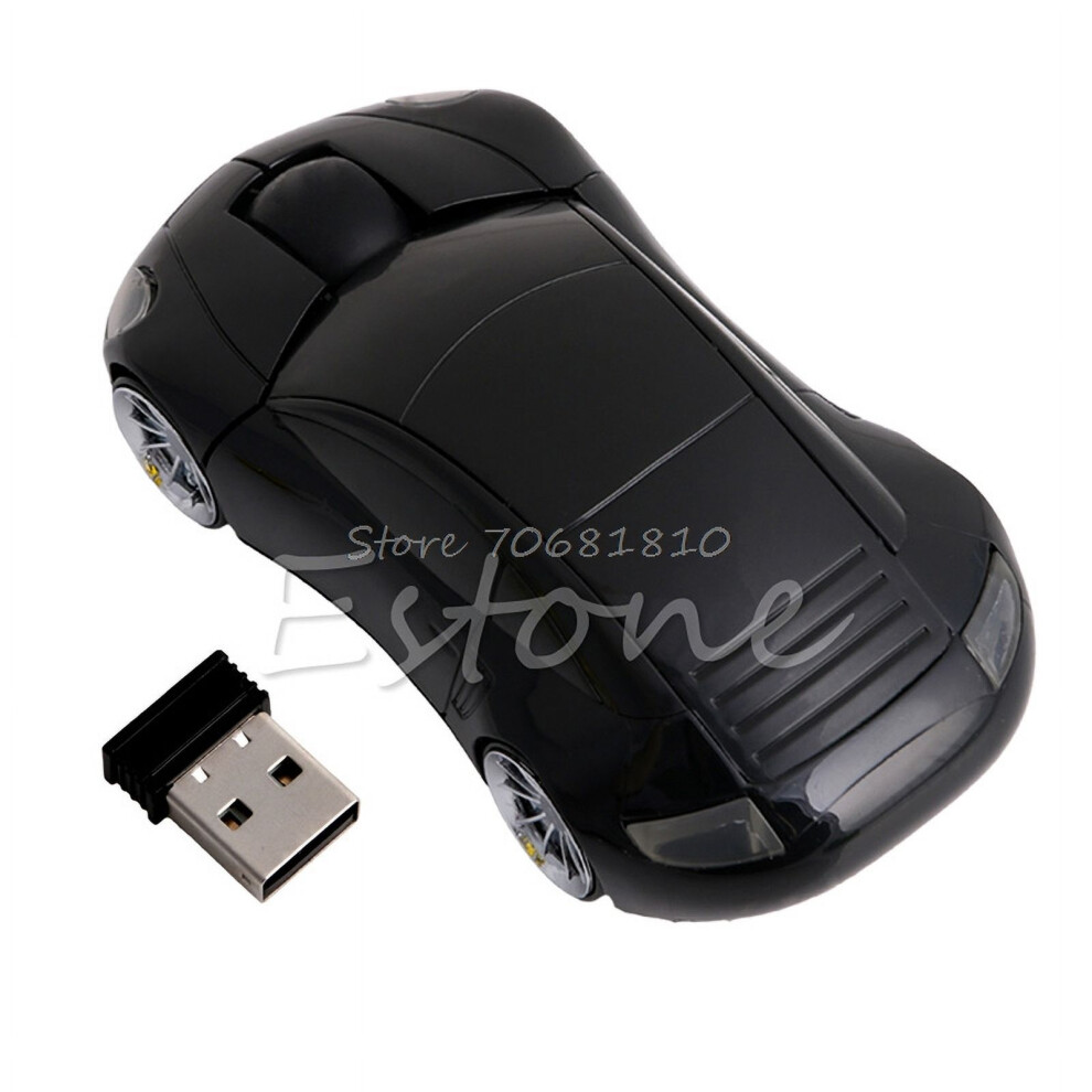 2.4Ghz Optical Wireless Mouse Car-Shaped Usb Receiver 972745801955