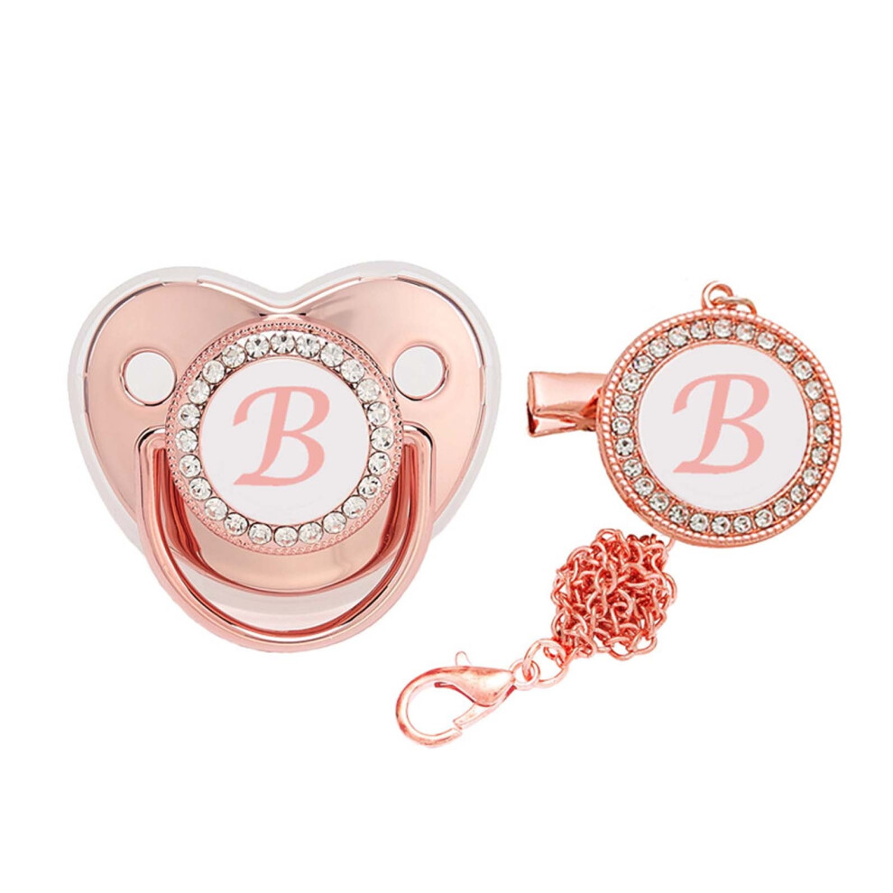 Baby pacifier clip silicone letter initial 1 piece