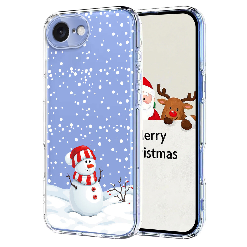 (Christmas Snowman) For Iphone 17E / 16E Case Christmas Themed Pattern Printing Tpu Phone Back Cover 6914294008175