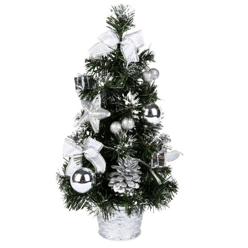 40CM Christmas Tree LED Fiber Optic Nightlight Silver