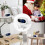 LED digital alarm clock blue outlet-powered compact 8
