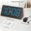 Wooden Digital Alarm Clock Blue Large Display USB Battery 8