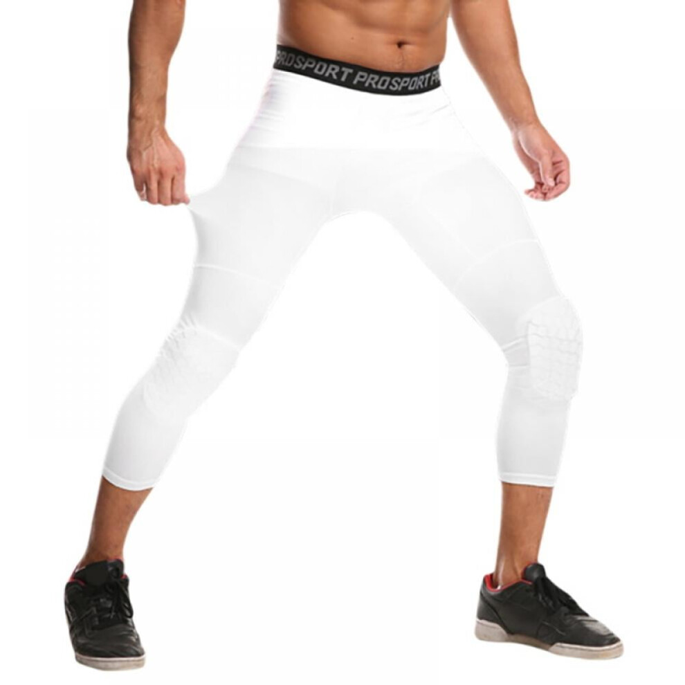 Basketball Compression Pants With Knee Pads 3/4 Length 946140204253