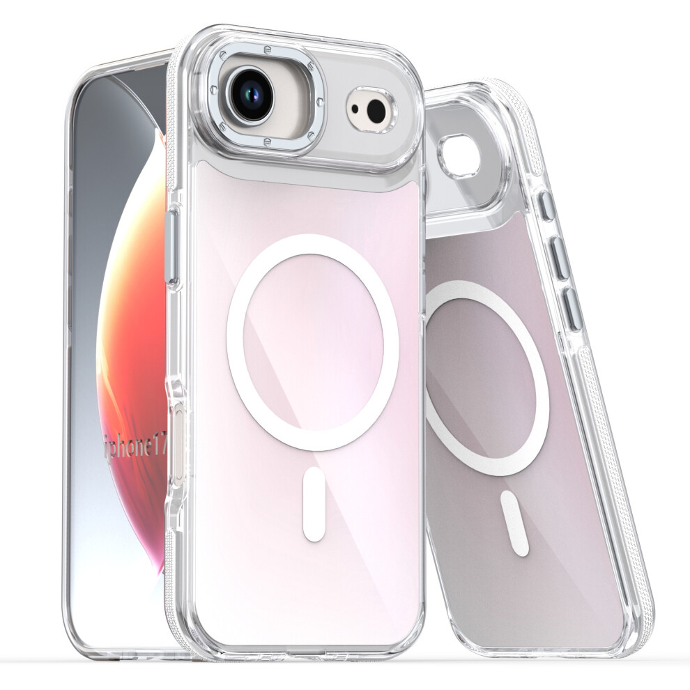 (White) For Iphone Air Case Compatible With Magsafe Cute Fluorescent Design Tpu Acrylic Phone Back Cover White 6914296765922