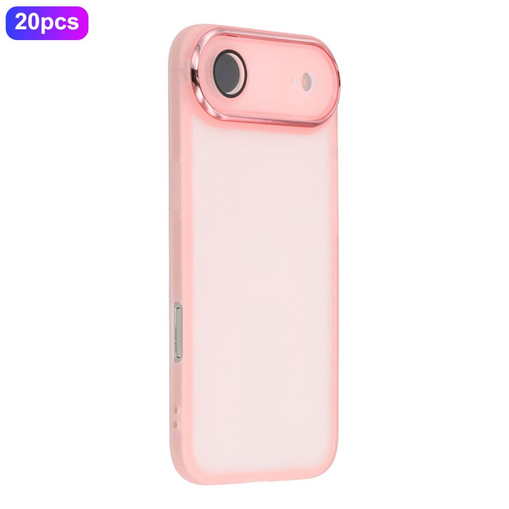 (Transparent ) Bulk Purchasing 20Pcs For Iphone Air Case Electroplated Camera Frame Tpu Phone Cover Precise Cutouts Pink 6914293775788