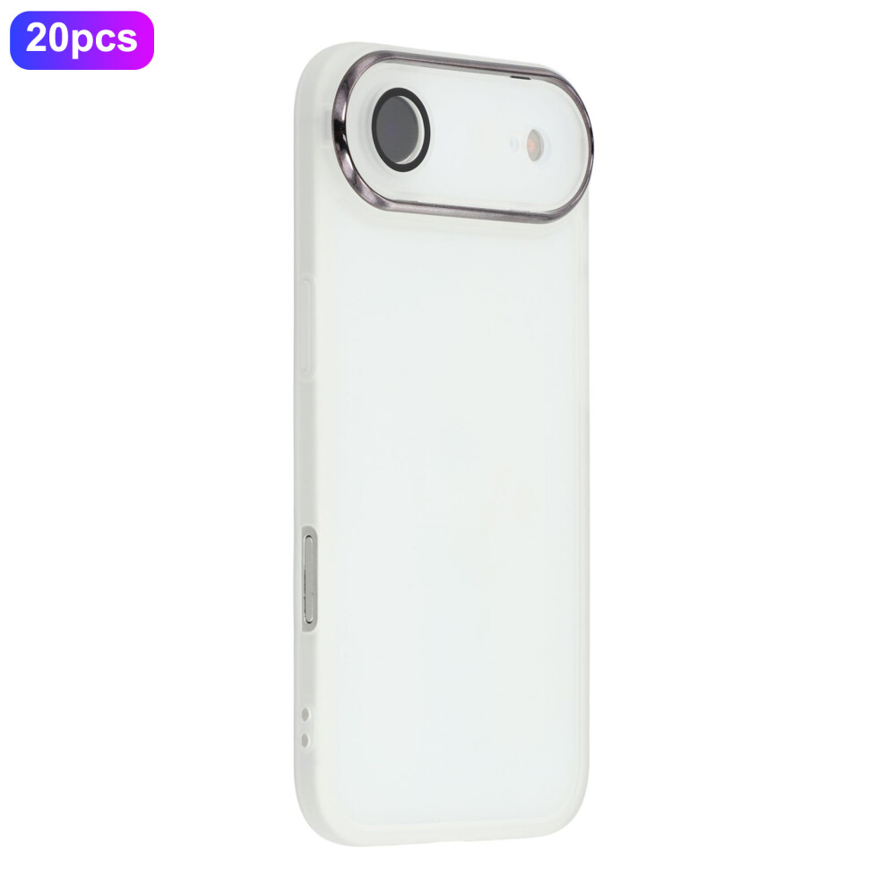 (Transparent ) Bulk Purchasing 20Pcs For Iphone Air Case Electroplated Camera Frame Tpu Phone Cover Precise Cutouts White 6914293480873