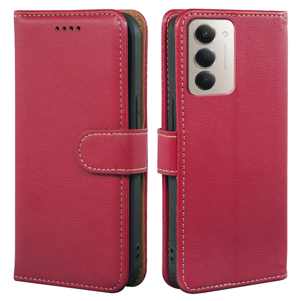 (Red) For Xiaomi Mi 15 5G (Global) (169Mm) Case Rfid Blocking Wallet Litchi Texture Leather Phone Cover Magnetic Clasp Red 6914299982623