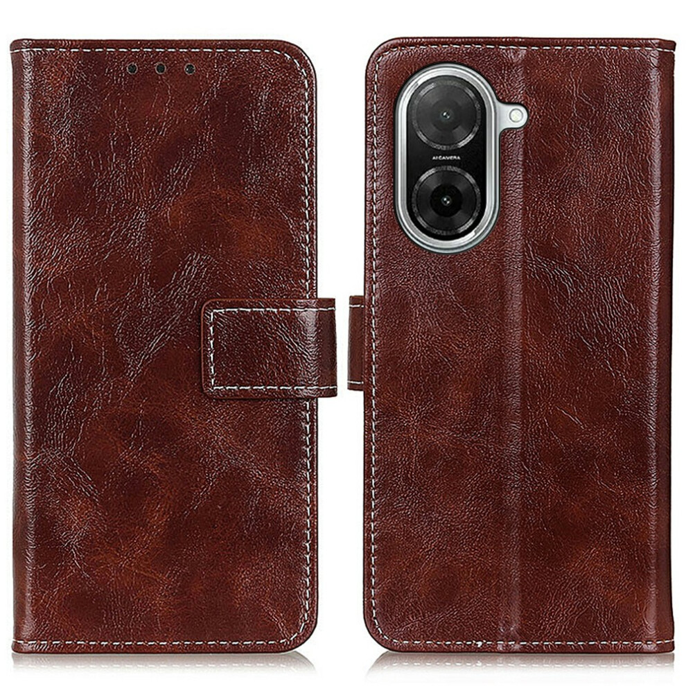 (Brown) For Xiaomi Redmi A5 4G (171.7Mm) / Poco C71 4G Case Wallet Leather Phone Cover Crazy Horse Texture Brown 6914292479564