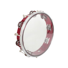 Almencla handheld tambourine for kids, red, 10 inch