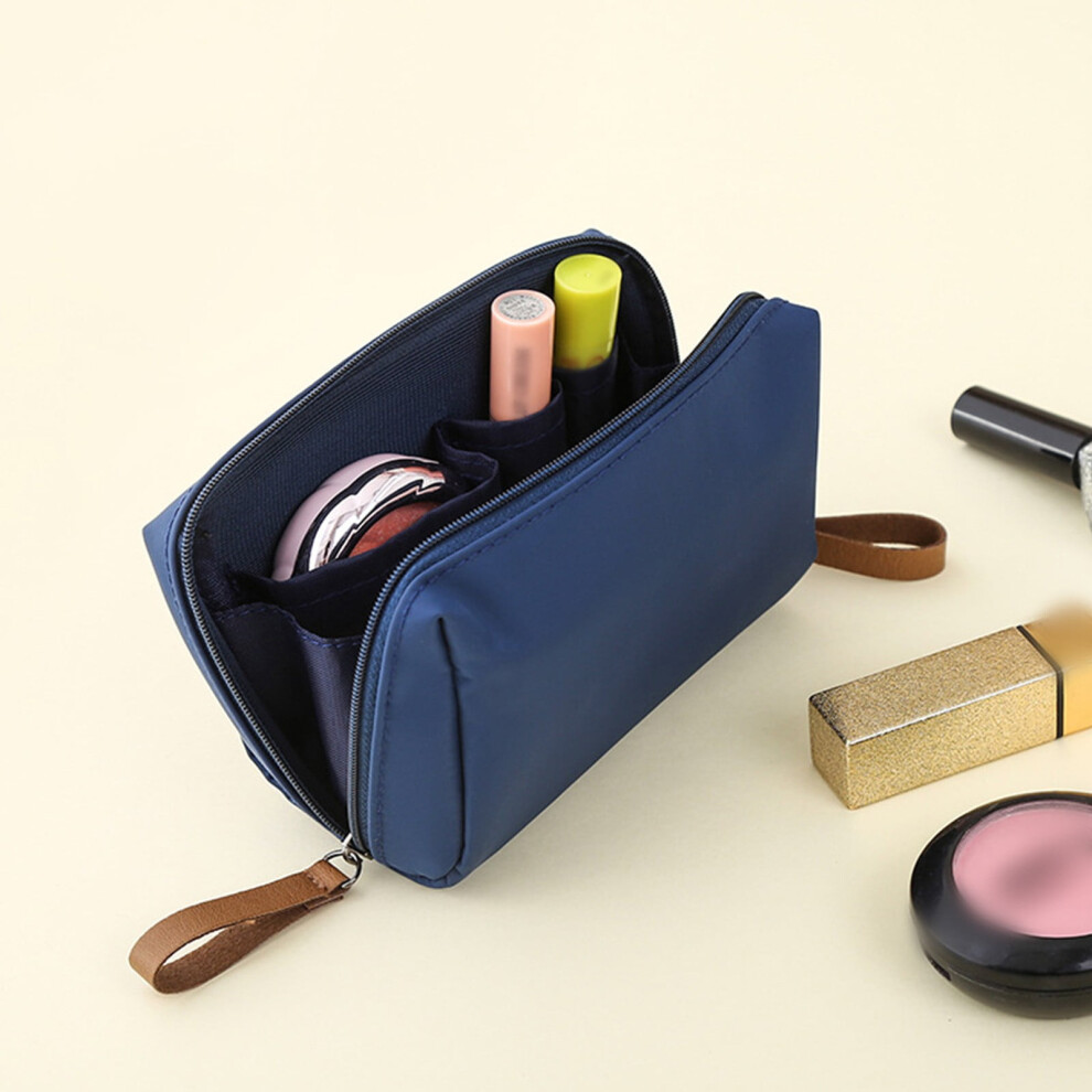 Nylon zippered cosmetic bag for women, travel toiletry pouch