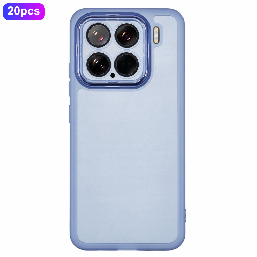 (Transparent ) Bulk Purchasing 20Pcs For Xiaomi 15 Case Electroplated Camera Frame Tpu Phone Cover Precise Cutouts Blue 6914299499657