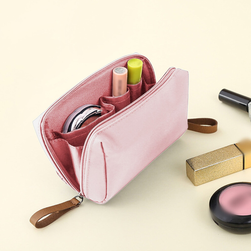 Nylon zippered cosmetic bag for women, travel toiletry pouch