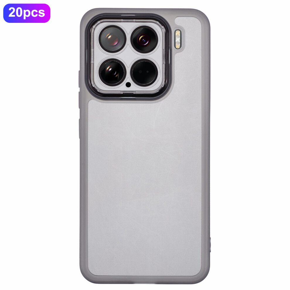 (Transparent ) Bulk Purchasing 20Pcs For Xiaomi 15 Case Electroplated Camera Frame Tpu Phone Cover Precise Cutouts Black 6914293901071