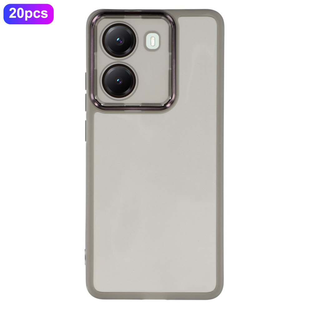 (Transparent ) Bulk Purchasing 20Pcs For Xiaomi Poco X7 Pro 5G Case Electroplated Camera Frame Tpu Phone Cover Precise Cutouts Black 6914290187270
