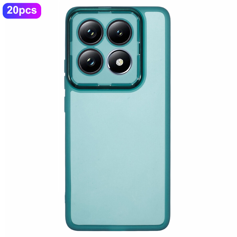 (Transparent ) Bulk Purchasing 20Pcs For Xiaomi 14T Case Electroplated Camera Frame Tpu Phone Cover Precise Cutouts Green 6914293274298