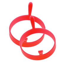 AUDeals Moules à œufs/crêpes ronds en silicone multicolores pour œufs, crêpes, sandwichs et bien plus encore