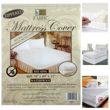 Housse de matelas King Size en tissu avec fermeture éclair, imperméable et anti-punaises et acariens