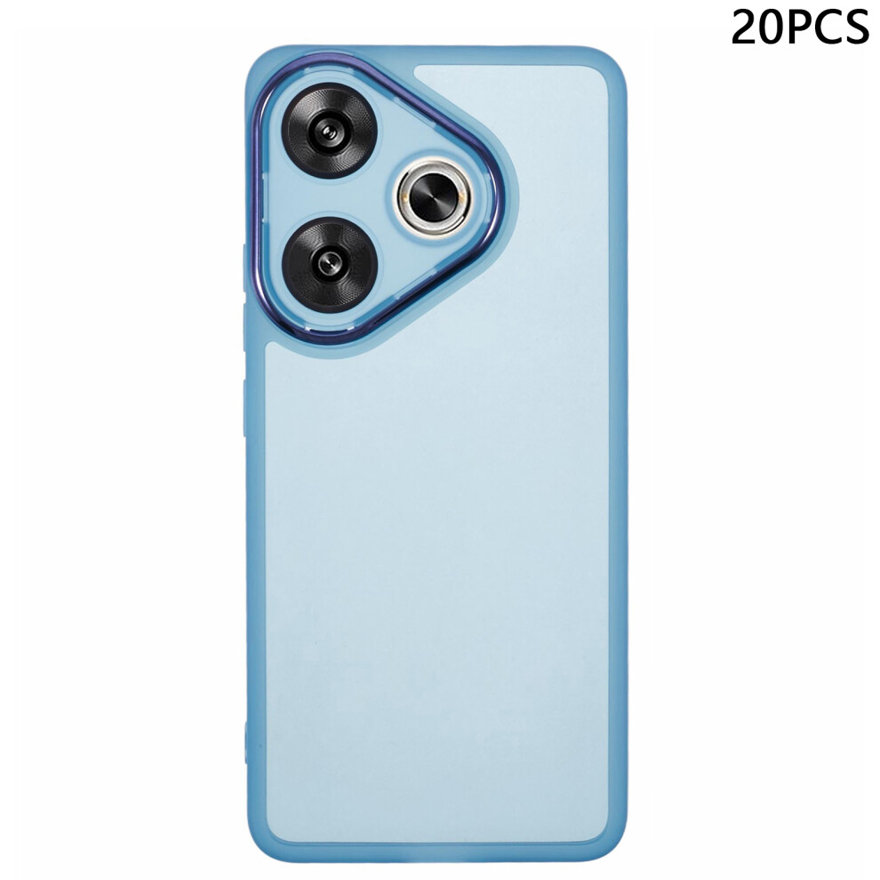 (Transparent ) Bulk Purchasing 20Pcs Tpu Case For Xiaomi Redmi Turbo 3 5G / Poco F6 5G Electroplated Camera Frame Phone Cover Precise Cutouts Blue 6914298884560