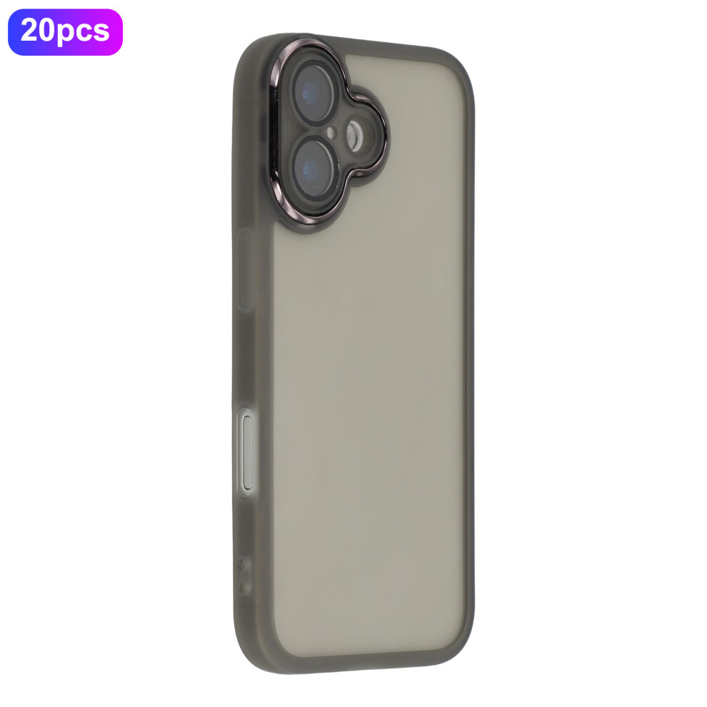 (Transparent ) Bulk Purchasing 20Pcs For Iphone 17 Case Electroplated Camera Frame Tpu Phone Cover Precise Cutouts Black 6914291425838