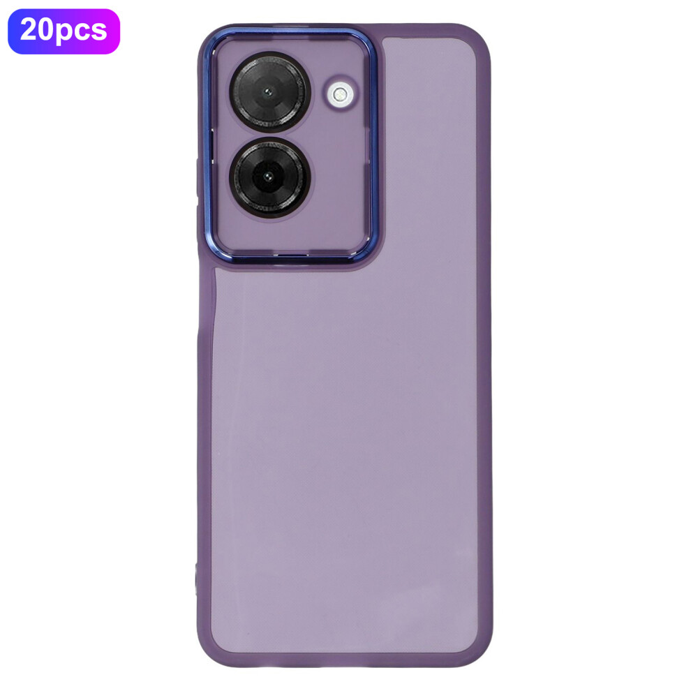 (Transparent ) Bulk Purchasing 20Pcs For Xiaomi Redmi A5 4G (171.7Mm) Case Electroplated Camera Frame Tpu Phone Cover Precise Cutouts Purple 6914295282147