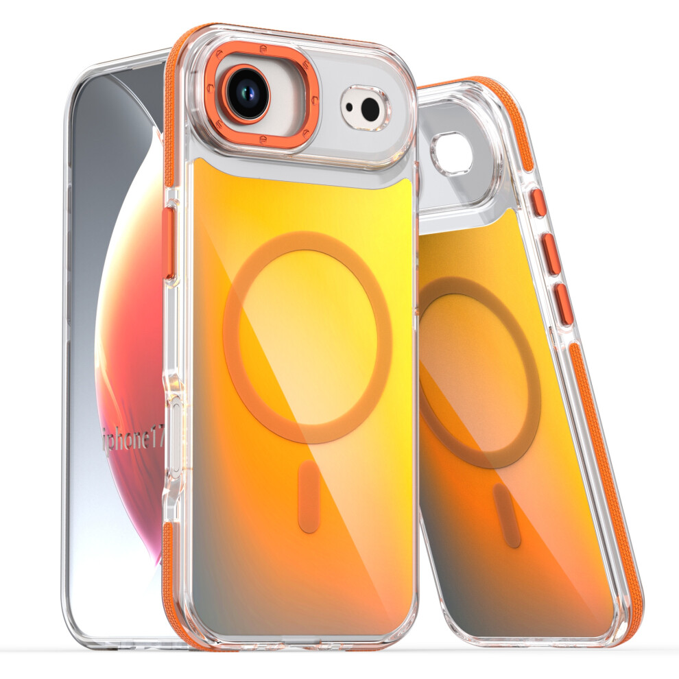 (Orange) For Iphone Air Case Compatible With Magsafe Cute Fluorescent Design Tpu Acrylic Phone Back Cover Orange 6914293307163