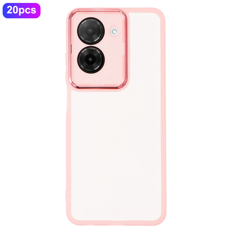 (Transparent ) Bulk Purchasing 20Pcs For Xiaomi Redmi A5 4G (171.7Mm) Case Electroplated Camera Frame Tpu Phone Cover Precise Cutouts Pink 6914294342767