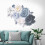 Wall Flower Sticker Peony Rose Decor Grey 2