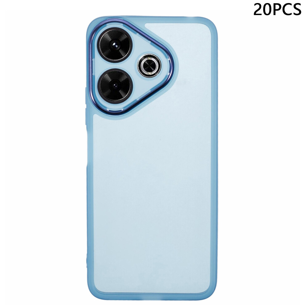 (Transparent ) Bulk Purchasing 20Pcs For Xiaomi Redmi 13 4G Case Electroplated Camera Frame Tpu Phone Cover Precise Cutouts Blue 6914296932713