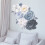 Wall Flower Sticker Peony Rose Decor Grey 8