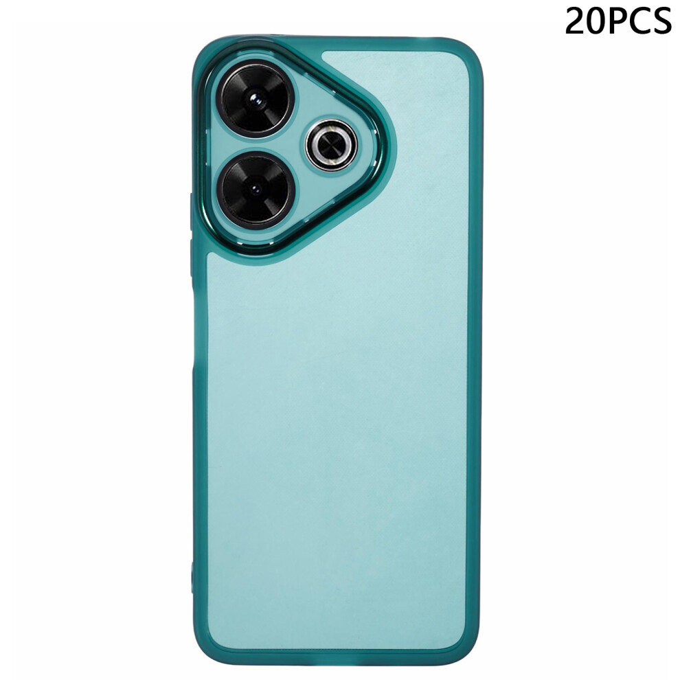 (Transparent ) Bulk Purchasing 20Pcs For Xiaomi Redmi 13 4G Case Electroplated Camera Frame Tpu Phone Cover Precise Cutouts Green 6914292815102