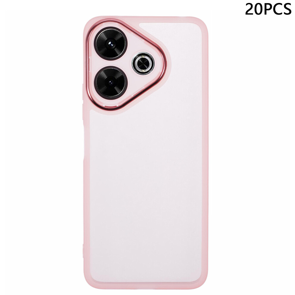 (Transparent ) Bulk Purchasing 20Pcs For Xiaomi Redmi 13 4G Case Electroplated Camera Frame Tpu Phone Cover Precise Cutouts Pink 6914291175023