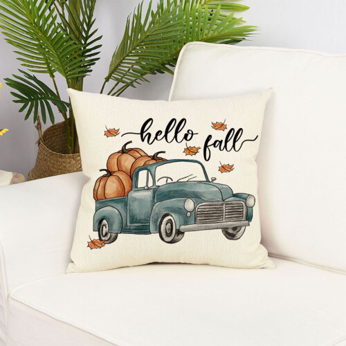 YCLife fall throw pillow orange pumpkin 18x18 inch 1 pack