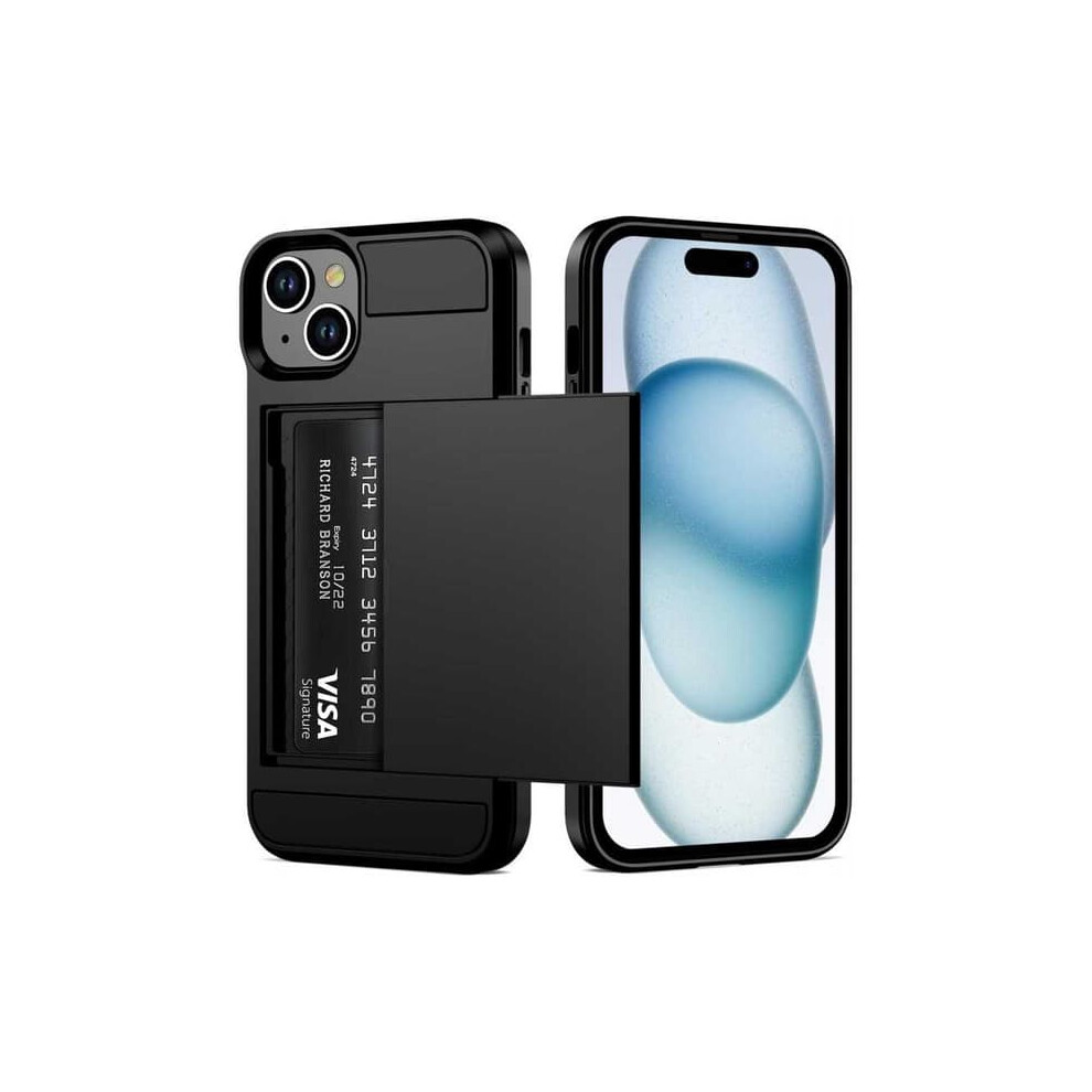 Iphone 15 Shockproof Case With Card Slot Black 962125219296