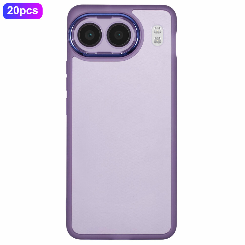 (Transparent ) Bulk Purchasing 20Pcs For Oneplus Nord 4 Case Electroplated Camera Frame Tpu Phone Cover Precise Cutouts Purple 6914290455508