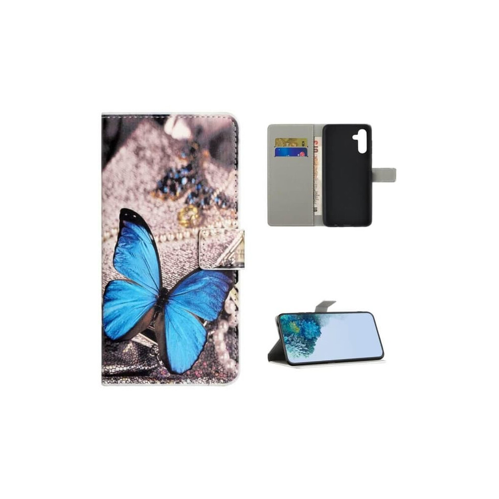 Wallet Case For Samsung Galaxy A14 Butterfly Blue 962125207026
