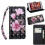 Capa de couro com estampa de flores rosa, compatível com Huawei P30 Lite. 1